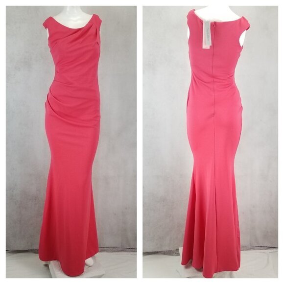 City Goddess Size 4 Long Maxi Dress Gown in Pink / Red - Picture 1 of 10